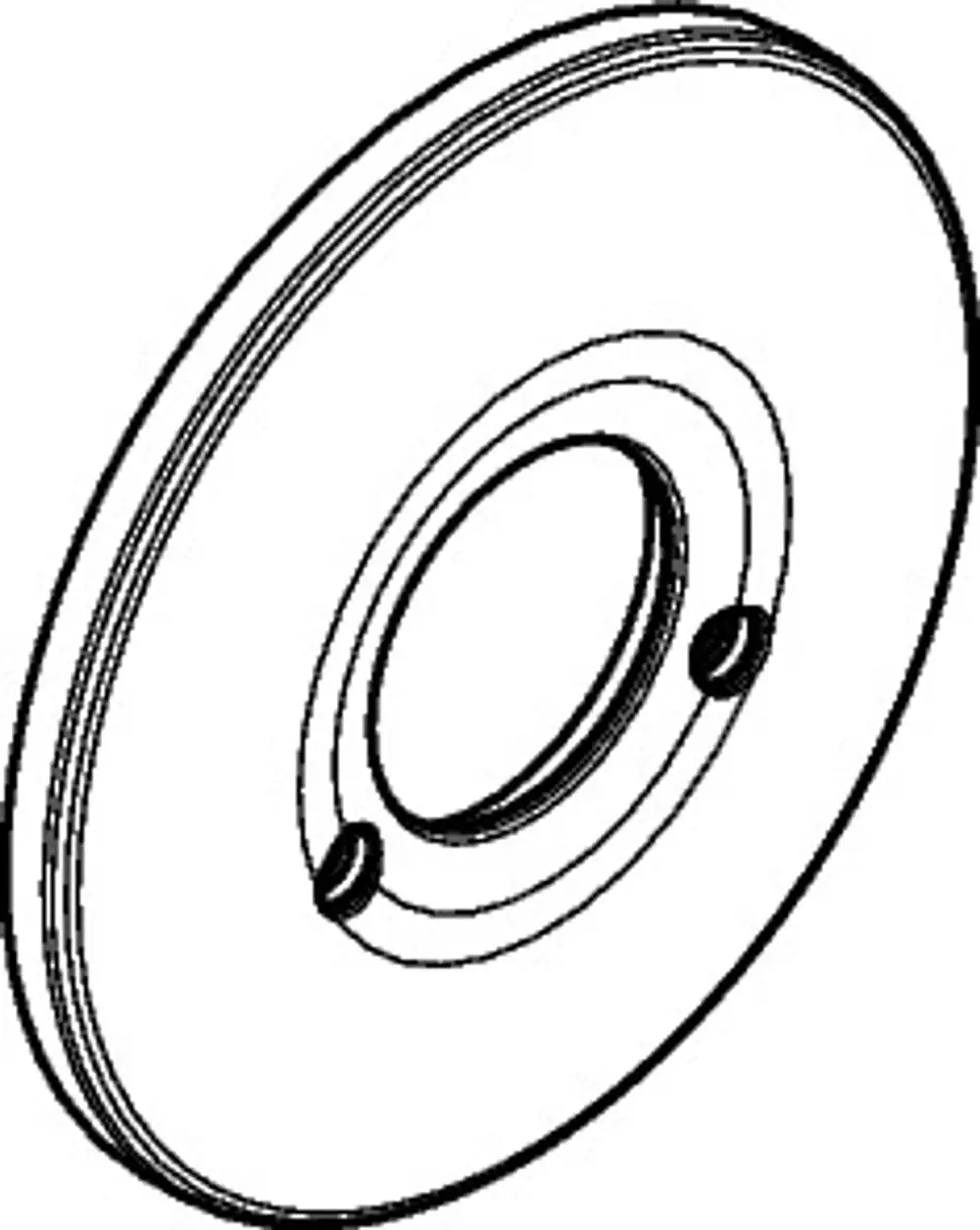 Hansgrohe Rosette für Unterputz-Brausenmischer in Chromfarbe, mit kreisförmigem Design und zwei sichtbaren Bohrungen zur Befestigung.